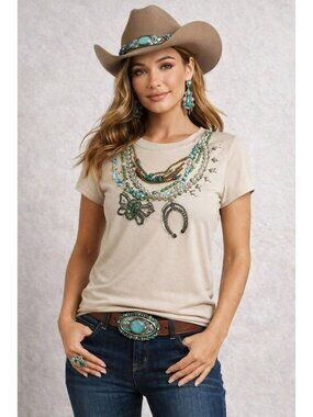 Double D Ranch Jeweled Tee Size Small